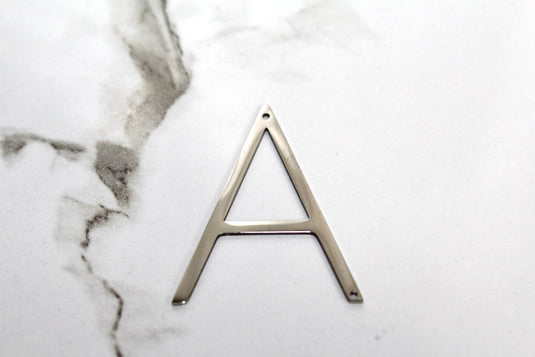 Large Letter Charm - Silver Plated