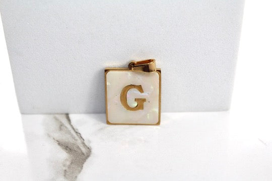 Load image into Gallery viewer, Marble Letter Frame Charms - Gold Plated
