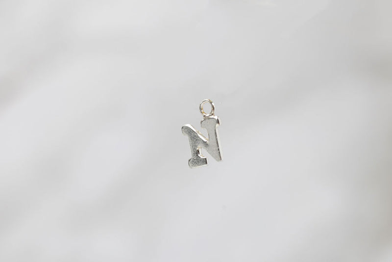 Load image into Gallery viewer, Sterling Silver White Block Style Letter Charm -N
