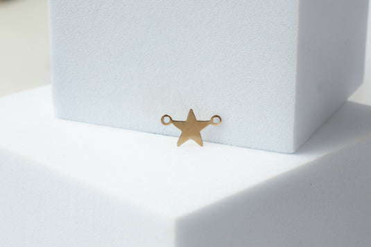 8mm Star Connector - 14K Solid Gold (Yellow)