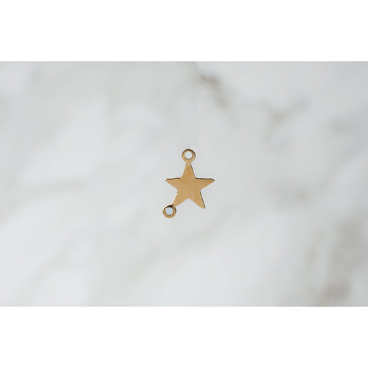 Open Back Star Charm - 14K Gold (Yellow)