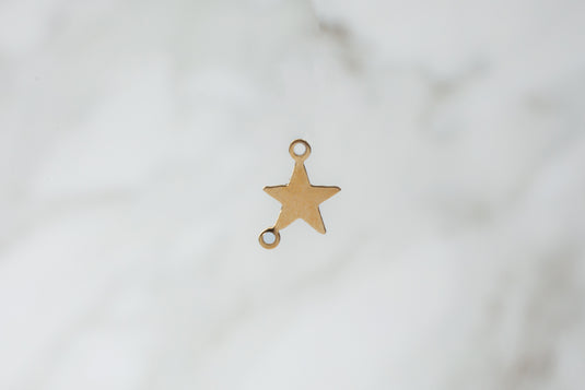 8mm Star Connector - 14K Solid Gold (Yellow)