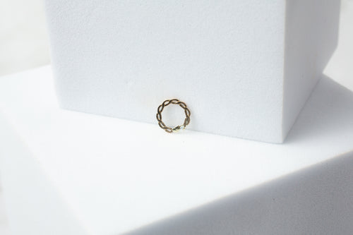 Yellow Gold  yellow  twisted  Round  ring  Gold  FLAT  charm  14k Gold  14k