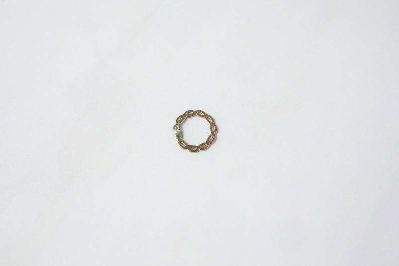 Load image into Gallery viewer, 7.3mm Flat Twisted Closed Jump Ring Charm- 14K Gold
