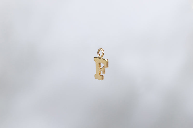 Load image into Gallery viewer, 14K Gold Yellow Block Style Letter Charm - F

