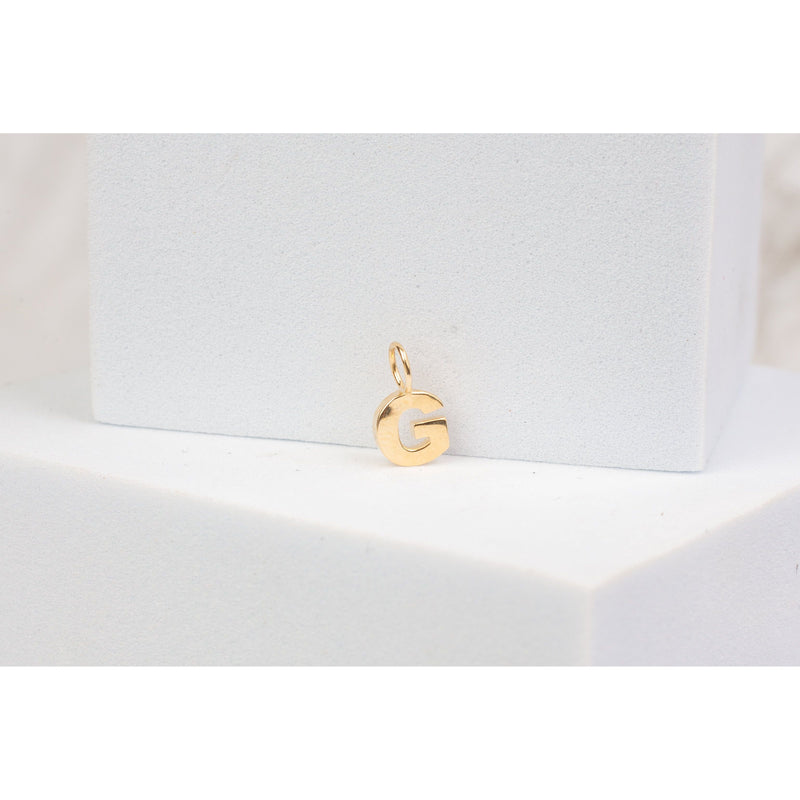 Load image into Gallery viewer, 14K Gold Yellow Block Style Letter Charm - G
