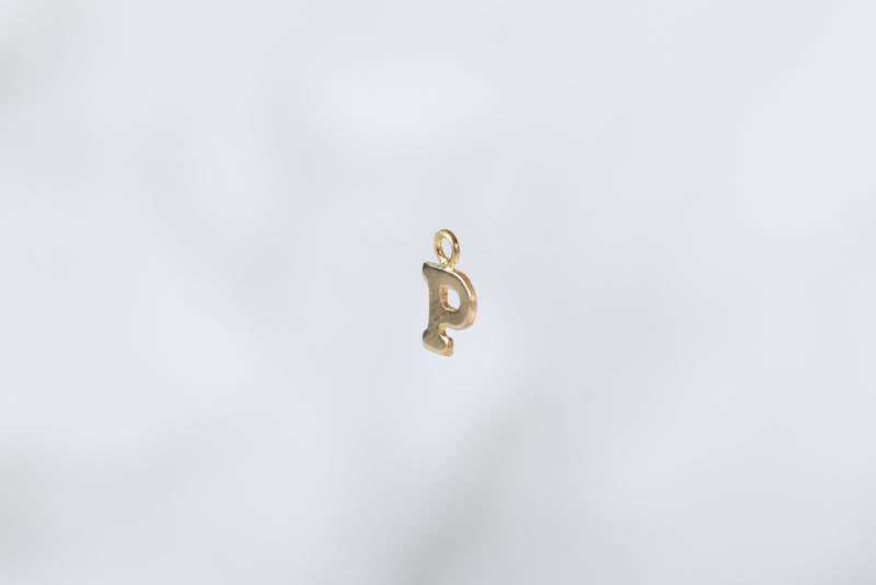 Load image into Gallery viewer, 14K Gold Yellow Block Style Letter Charm - P
