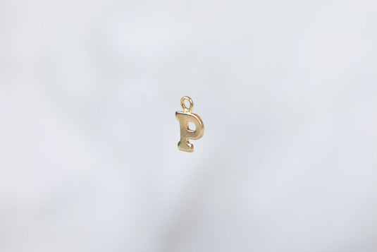 Sterling Silver White Block Style Letter Charm - P