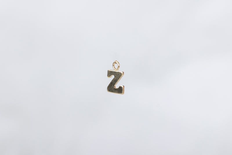 Load image into Gallery viewer, 14K Gold Yellow Block Style Letter Charm - Z
