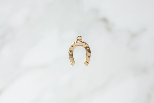 Horseshoe Charm - 14K Solid Gold (Yellow)