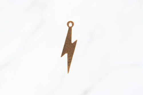 Flat Lightning Bolt Charm - 14K Gold Filled (Yellow)