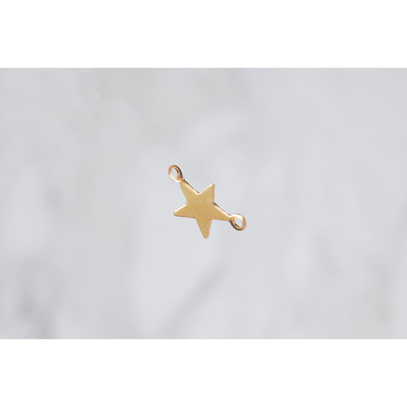 Load image into Gallery viewer, 2 Ring Flat Plain Star Charm- Gold Filled
