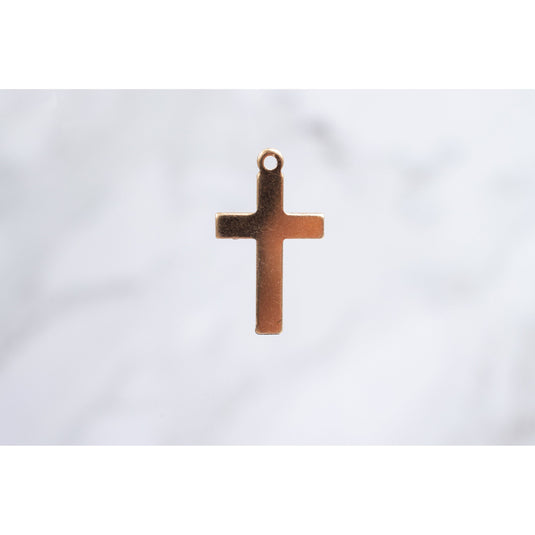 Yellow Gold  Gold Filled  Gold  FLAT  cross  charm