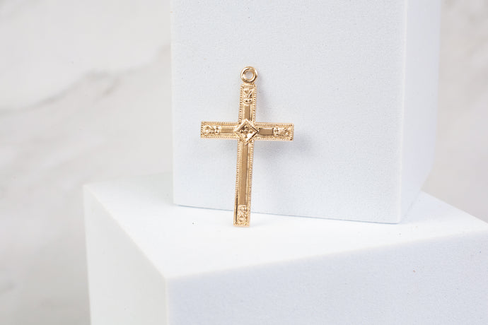 Yellow Gold  Gold Filled  Gold  cross  charm