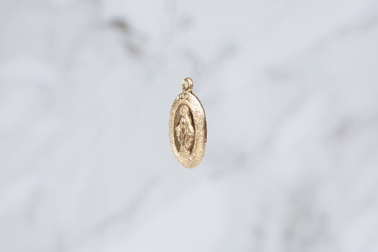 Blessed Mother Virgin Mary, Our Lady of Guadalupe Charm - 14K Gold Filled (Yellow)