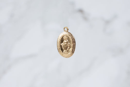 Blessed Mother Virgin Mary, Our Lady of Guadalupe Charm - 14K Gold Filled (Yellow)