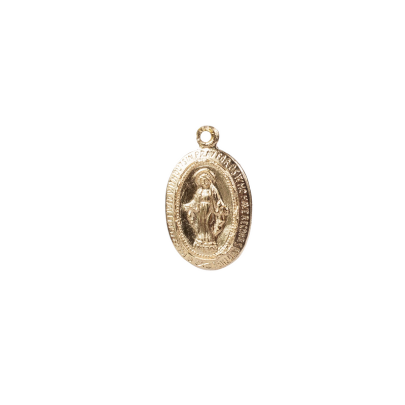 Load image into Gallery viewer, Blessed Mother Virgin Mary, Our Lady of Guadalupe Charm - 14K Gold Filled (Yellow)
