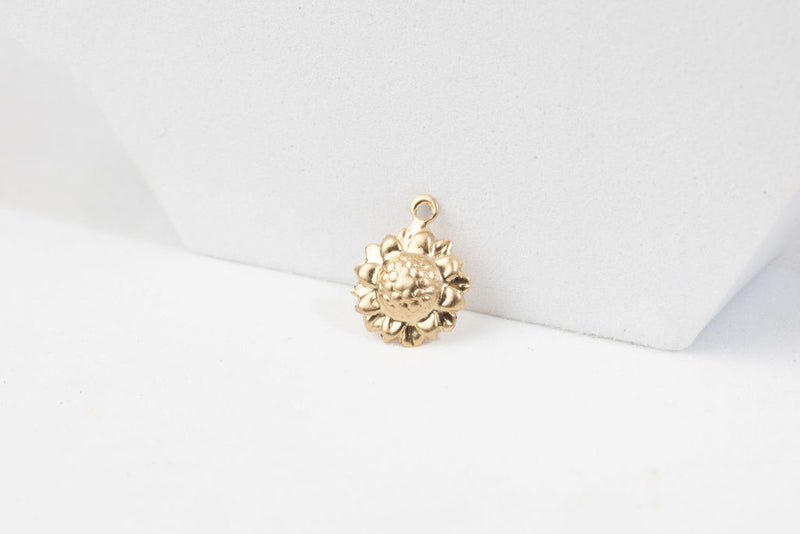 Load image into Gallery viewer, Sunflower Charm - 14K Gold Filled (Yellow)
