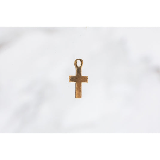 Yellow Gold  Gold Filled  Gold  cross  charm permanent jewelry supplies
