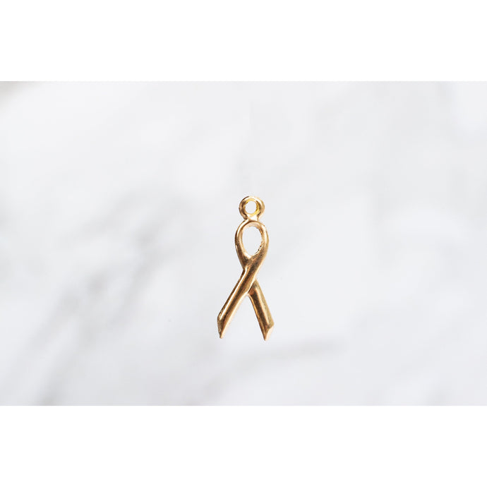 Yellow Gold  Ribbon  Gold Filled  charm