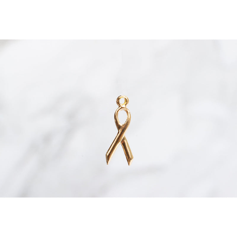 Load image into Gallery viewer, Yellow Gold  Ribbon  Gold Filled  charm

