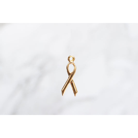 Yellow Gold  Ribbon  Gold Filled  charm