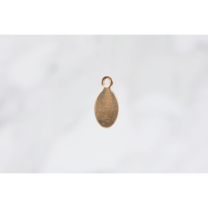 Yellow Gold  oval  Necklace  Gold Filled  Gold  charm  Bar