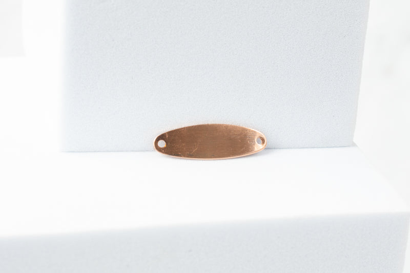 Load image into Gallery viewer, Flat Blank Oval Connector - 14K Gold Filled (Rose)
