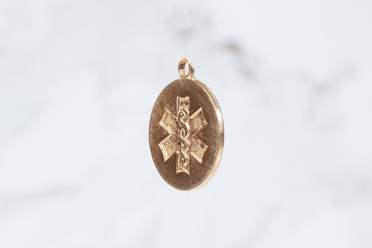 Charm médico - Chapado en oro de 14 quilates (amarillo) 