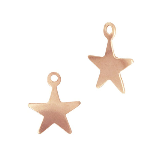 Flat Plain Star Charm - 14K Gold Filled (Rose)