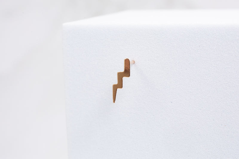 Load image into Gallery viewer, Lightning Stud Earring - 14K Gold Filled (Yellow)

