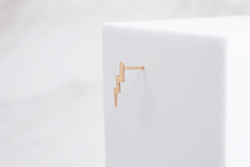 Load image into Gallery viewer, Lightning Stud Earring - 14K Gold Filled (Yellow)
