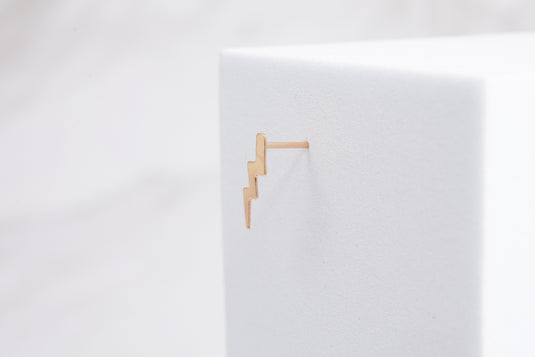 Lightning Stud Earring - 14K Gold Filled (Yellow)