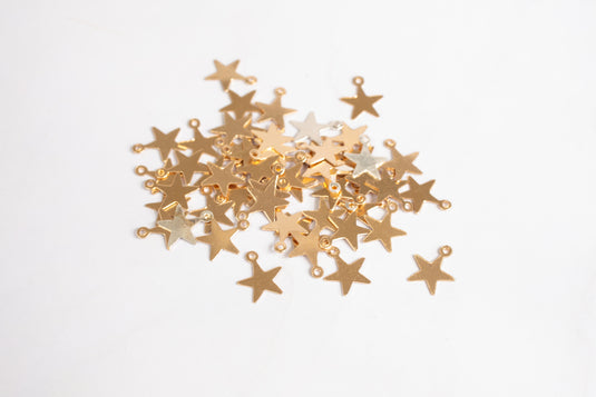 Yellow Gold  star  Gold Filled  Gold  charm permanent jewelry supplies