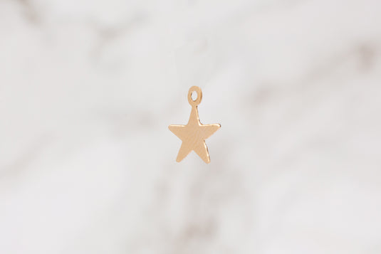 Flat Plain Star Charm - 14K Gold Filled (Yellow)