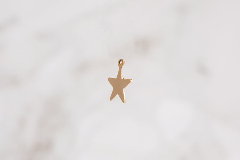 Load image into Gallery viewer, Flat Plain Star Charm - 14K Gold Filled (Yellow)
