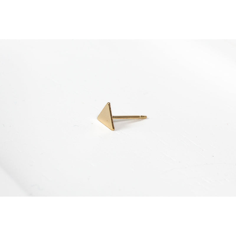 Load image into Gallery viewer, Gold Filled Yellow Equilateral Triangle Triangle Stud Earring
