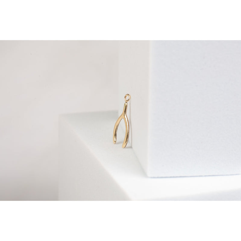 Load image into Gallery viewer, Wishbone Charm- Gold Filled (Yellow)
