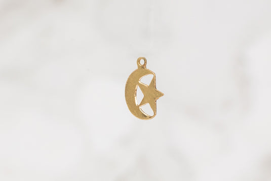 Moon Star Charm - 14K Gold Filled (Yellow)