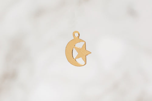 Moon Star Charm - 14K Gold Filled (Yellow)