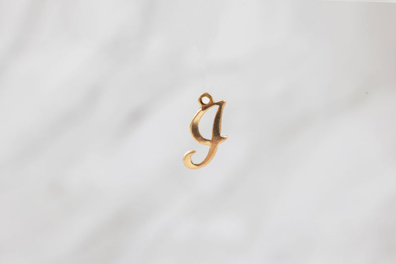 Load image into Gallery viewer, Gold Filled Yellow Cursive Script Style Letter Charm - I
