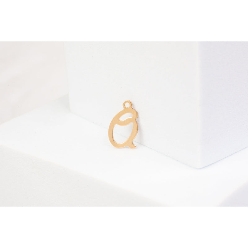 Load image into Gallery viewer, Yellow Gold  Gold Filled  Cursive  charm permanent jewelry supplies
