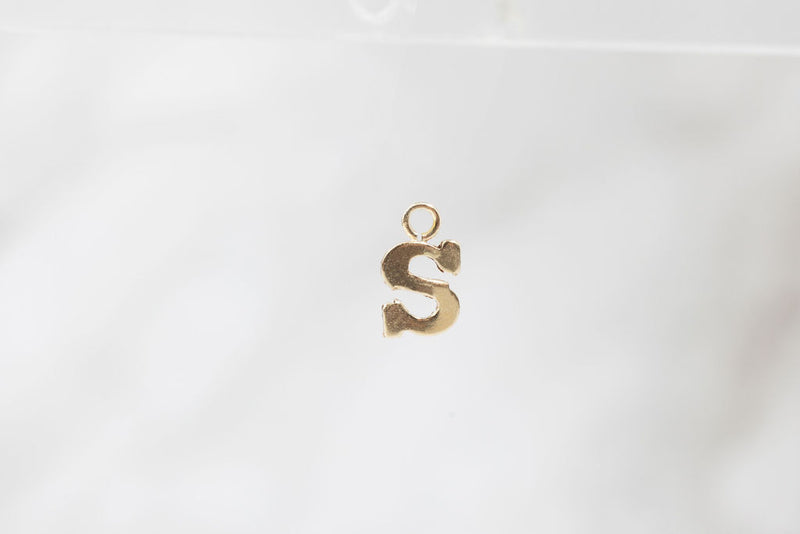 Load image into Gallery viewer, Gold Yellow Block Style Letter Charm - S
