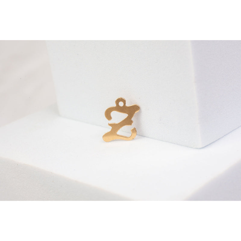 Load image into Gallery viewer, Yellow Gold  Gold Filled  Cursive  charm
