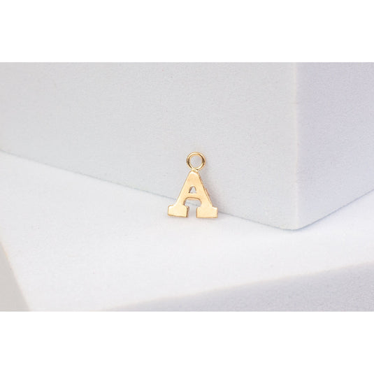 Yellow Gold  Letter  Gold Filled  charm  A