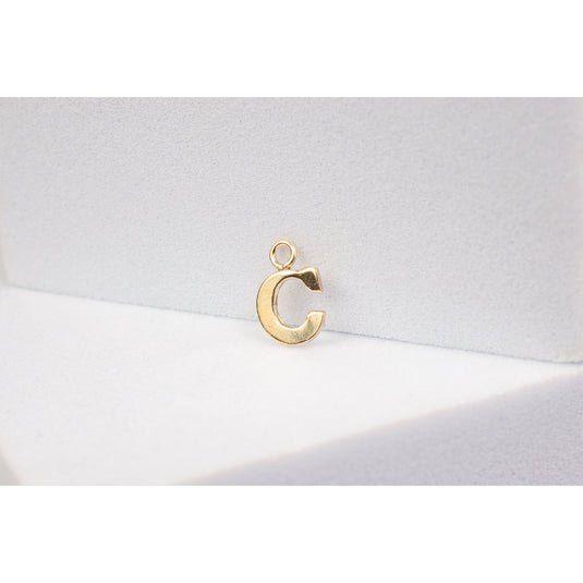 Yellow Gold  Letter  Gold Filled  charm  C
