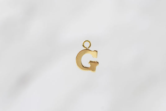 Gold Yellow Block Style Letter Charm - G
