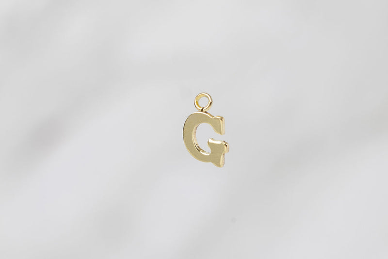 Load image into Gallery viewer, Gold Yellow Block Style Letter Charm - G
