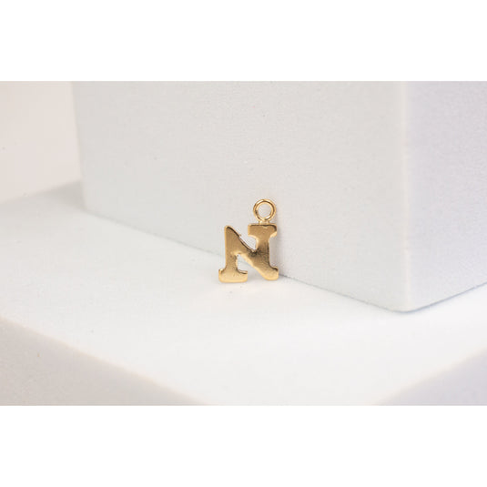 Yellow Gold  Letter N  Letter  Gold Filled  charm