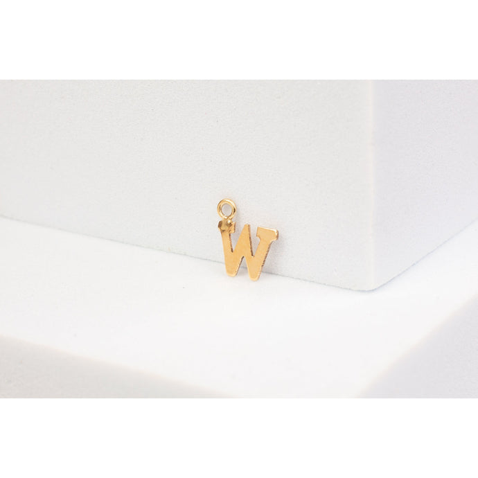 Yellow Gold  w  Letter  Gold Filled  charm